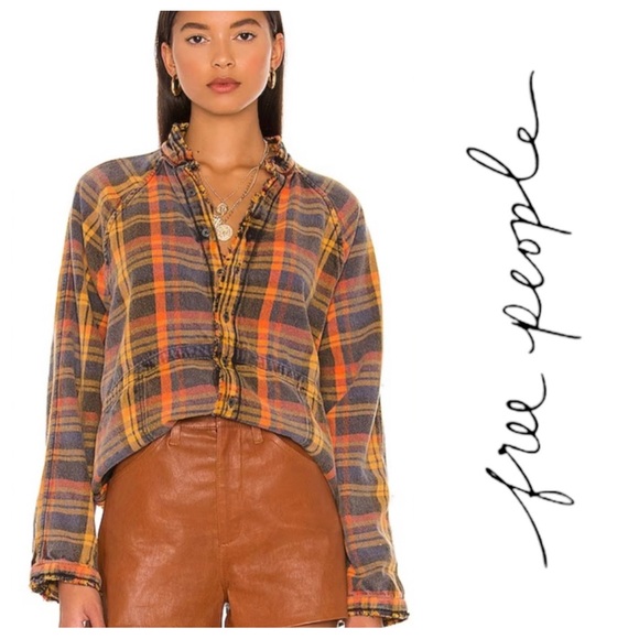 FREE PEOPLE We The Free Summer
Daydream Plaid Shirt in Grunge Combo Sz: S - Picture 3 of 15